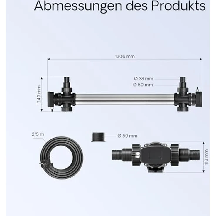 SunSun CUV-7110 Edelstahl Teichklärer Wasserklärer Lichtfilter 110W - Sunsun – Bild 6