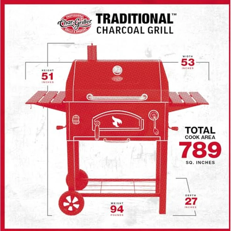 Kamado Joe Char-Griller 30 Zoll Holzkohlegrill BBQ, robuste Gusseisenroste, EasyDump-Ascheauffangschale, doppelte Luftklappensteuerung – Bild 7
