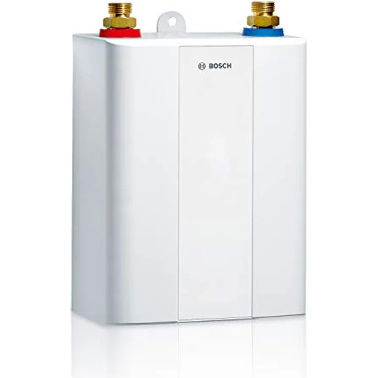 Bosch Tronic 4000 5 ET, elektrischer Kleindurchlauferhitzer mit 4,5 kW und Energieklasse A, kompakt und weiß – Bild 1
