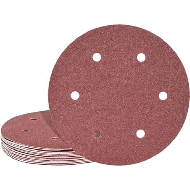 MioTools Fox Klett-Schleifscheiben, Ø 225 mm, 6-Loch, Normalkorund, für Trockenbauschleifer, K40, 25 Stück – Bild 1