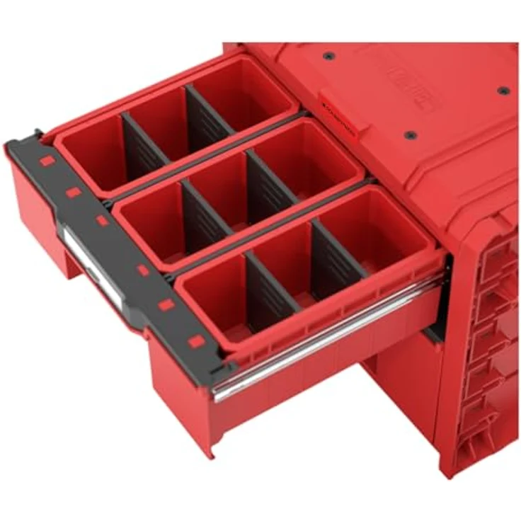 Toolbrothers RHINO L Drawer 2 Cart Plus ULTRA, mobiler Schubladenkoffer auf Rädern mit 2 Schubladen und 9 Trennwänden, 520x415x660 mm, robuster Kunststoff – Bild 5
