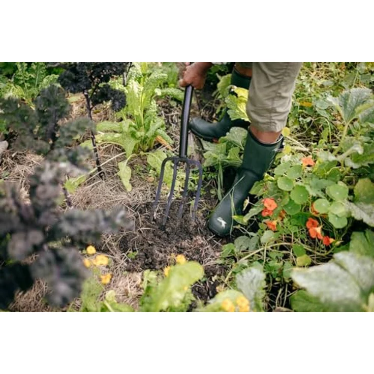 Fiskars Solid Spatengabel, 120 cm für harte, steinige Böden, 4 Zinken aus hochwertigem Stahl, Kunststoff-Stiel, Schwarz/Orange, 1070673 – Bild 4