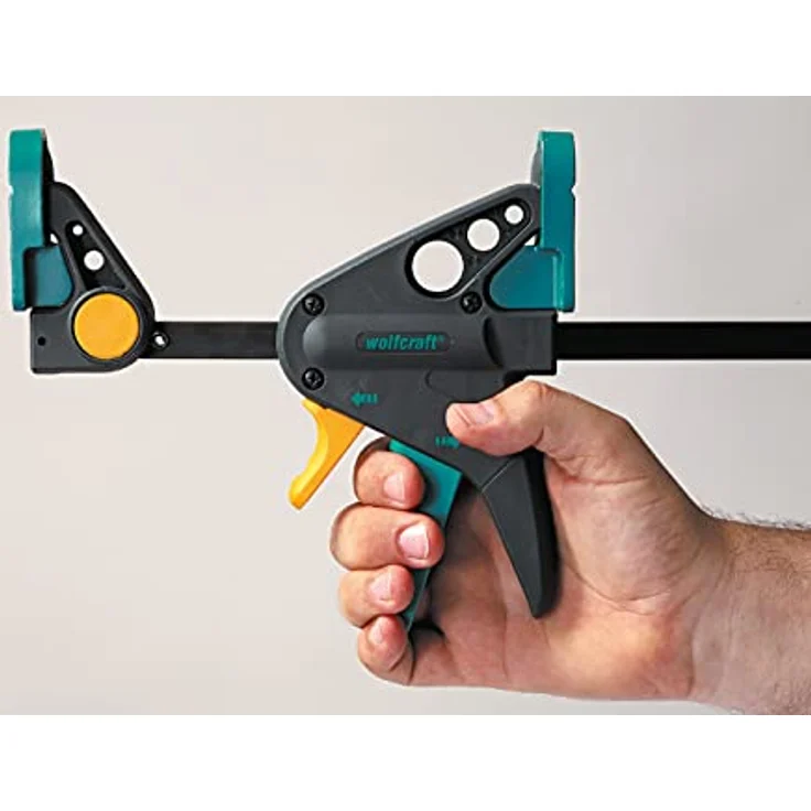 wolfcraft EHZ 65-300 mm Einhandzwinge PRO 3457000 | Kraftvolle Zwinge für professionelle Arbeiten zum Spannen von Werkstücken mit nur einer Hand | Spannkraft: 90 kg - Spannweite: 300 mm – Bild 5