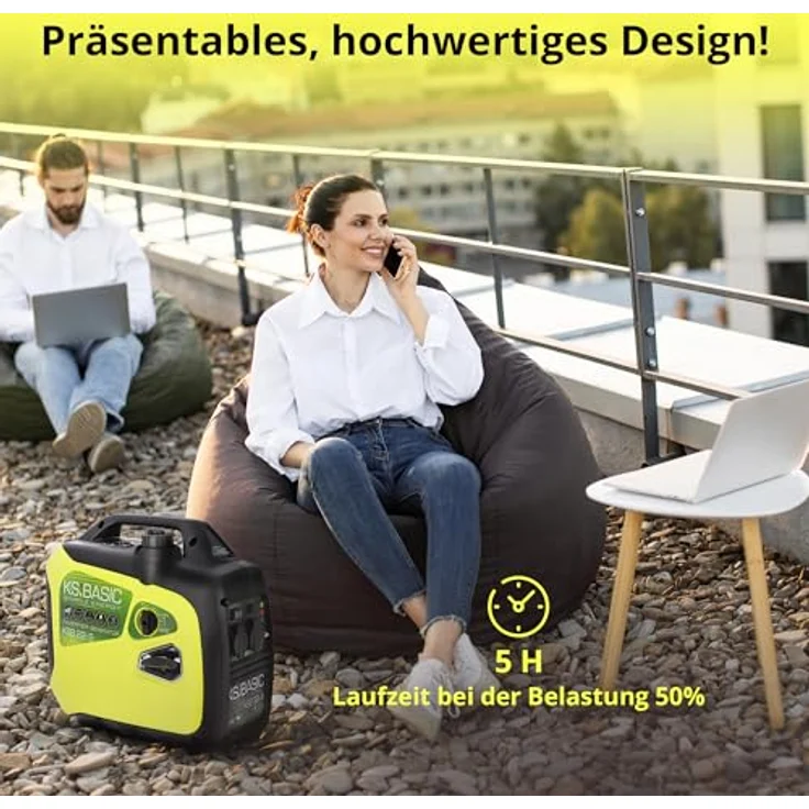 Könner & Söhnen KSB 22i S, Inverter Stromerzeuger Generator, 2,0 kW Leistung, leise mit 62 dB, ECON-MODUS, 15,6 kg leicht – Bild 3