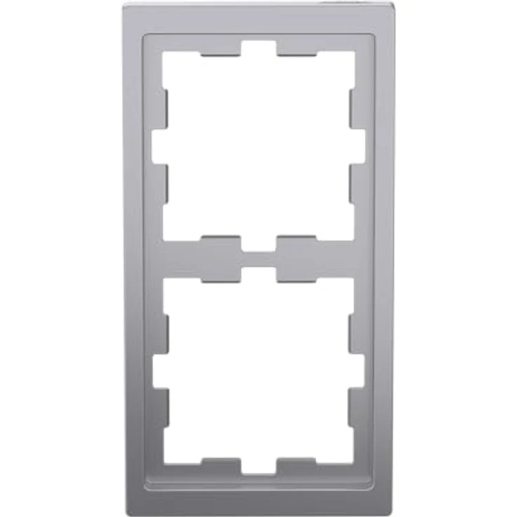 Merten Abdeckrahmen 2fach D-Life, Edelstahl, für senkrechte und waagerechte Montage, matt lackiert, IP20, 90 mm x 163 mm x 12 mm – Bild 2