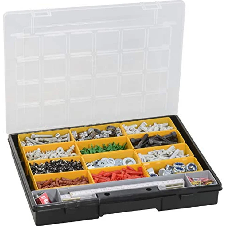 Allit 457201 Sortimentskasten EuroPlus Flex 37-15, 13 lose Einsätze, 15 Fächer, Sortierkasten, Schraubenkasten, Kleinteile, Sortimentsbox, Organizer – Bild 4