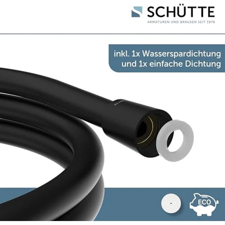 Schütte Brauseschlauch 150 cm mit Wasserspardichtung, bis 50% Wasserersparnis – Bild 3