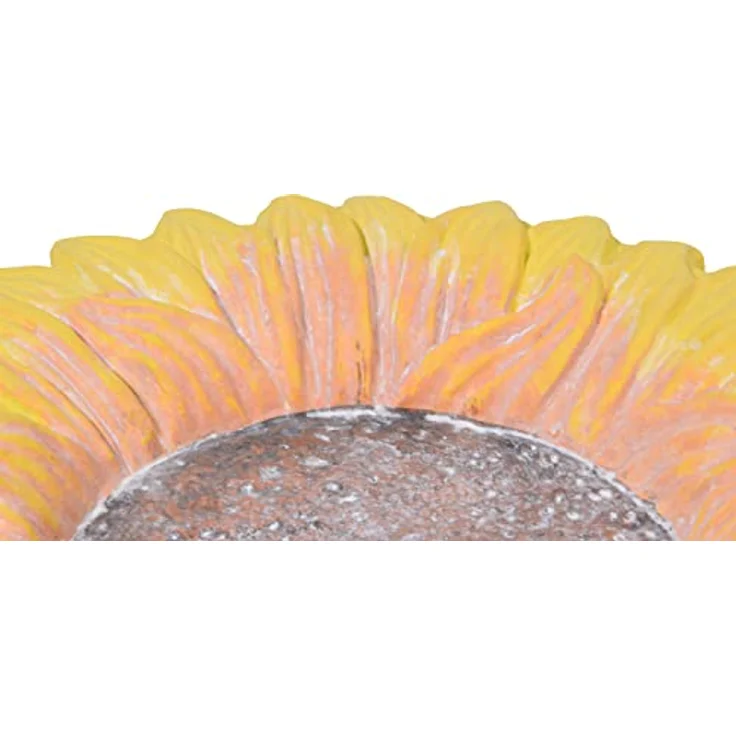 dobar® 12980e Insektentränke Fiore - Großes Insektenbad aus Zement - Vogelbecken für Wildvögel - Wassertränke Sonneblume für Garten/Terrasse/Balkon - 30,5 x 30,5 x 4 cm - Gelb – Bild 3