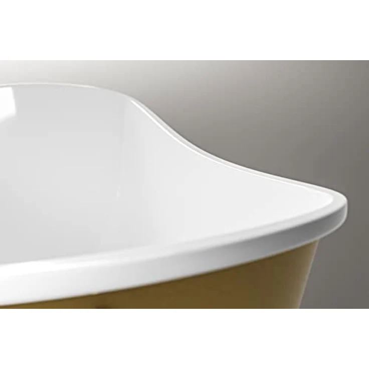 Bernstein Badewanne PARIS PREMIUM, freistehende Acrylwanne in Gold, 175 cm x 74 cm, oval mit Metallfüßen – Bild 6