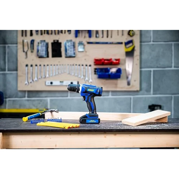 KINZO Akkuschrauber 14.4V, Akku Bohrmaschine für Holz, Metall und Kunststoff mit LED Licht, 1300mAh Li-Ion, Blau – Bild 7