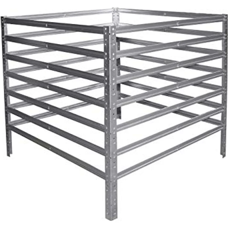 shelfplaza® HOME Metall Komposter 1000 Liter, verzinkt, Stecksystem für optimale Kompostierung im Garten – Bild 1