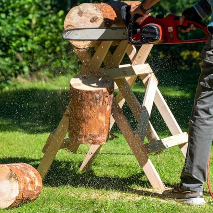 dobar Sägebock, klappbare Sägehilfe, max. Belastbarkeit 100 kg, aus Holz – Bild 6