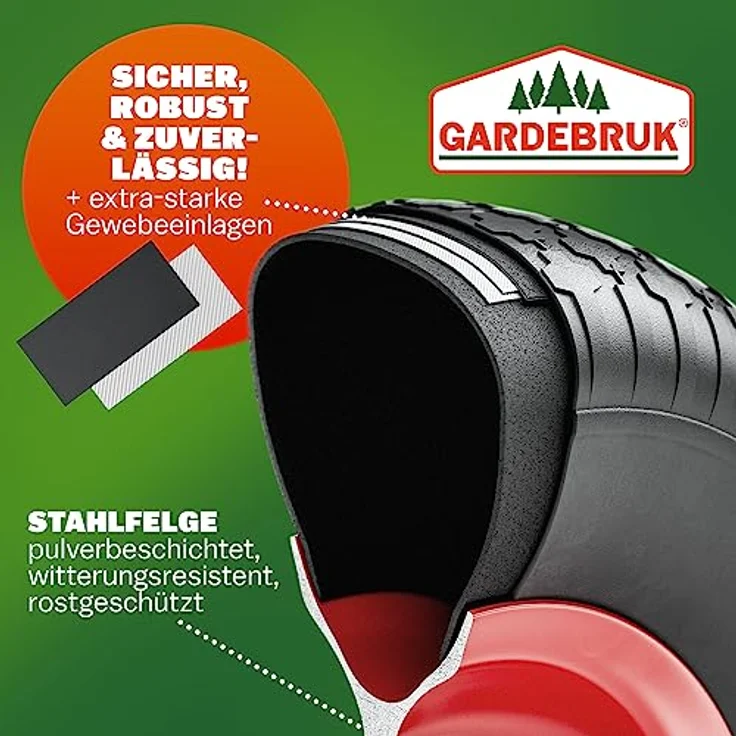 Schubkarren Rad Ersatzrad PU Gartenkarre 4.80/4.00-8 Ø 390mm 200 kg Schubkarrenreifen Achse Felge luftbereift – Bild 4
