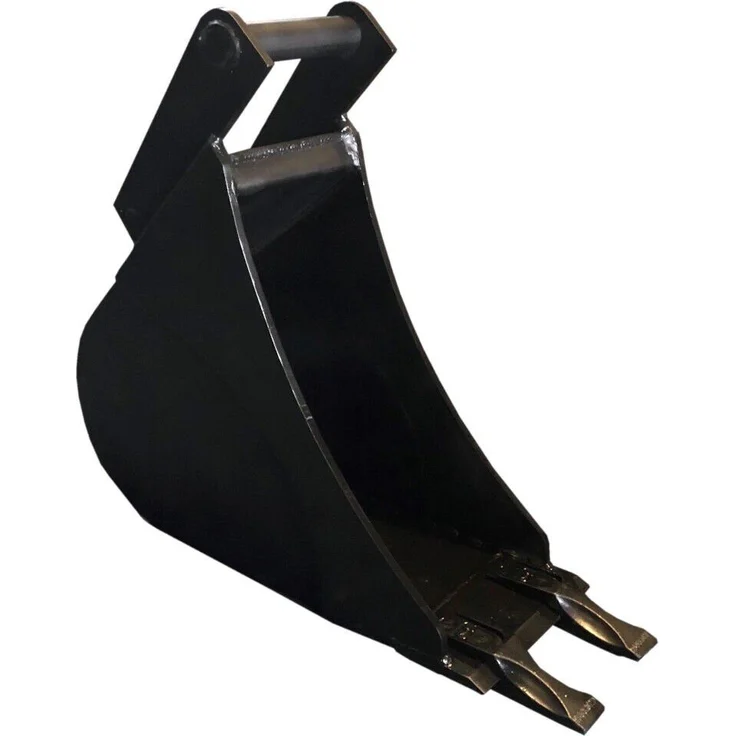 SRM Design Schaufel Tieflöffel Baggerschaufel Baggerlöffel Hardox MS03 20cm mit 2 Zähnen, hochwertiger Stahl, robust und stabil, schwarz – Bild 1