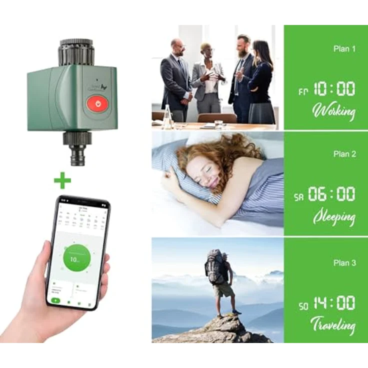 Royal Gardineer Elesion WLAN-Bewässerungscomputer BWC-610 mit Ventil, Wetterdatenabgleich via App, sprachsteuerbar, bis zu 10 Bewässerungszyklen pro Tag – Bild 5