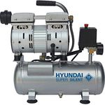 HYUNDAI Silent Kompressor SAC55751 (tragbarer Druckluftkompressor, ÖLFREI, Flüsterkompressor mit 59 dB(A), 6 L Druckbehälter, 8 bar, 550 W / 0.75 HP, Ansaugleistung 93 L/Min)