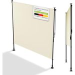Juskys Senkrechtmarkise Barbados 200x310 cm - Beige, wetterfest, ausziehbar, ohne Bohren