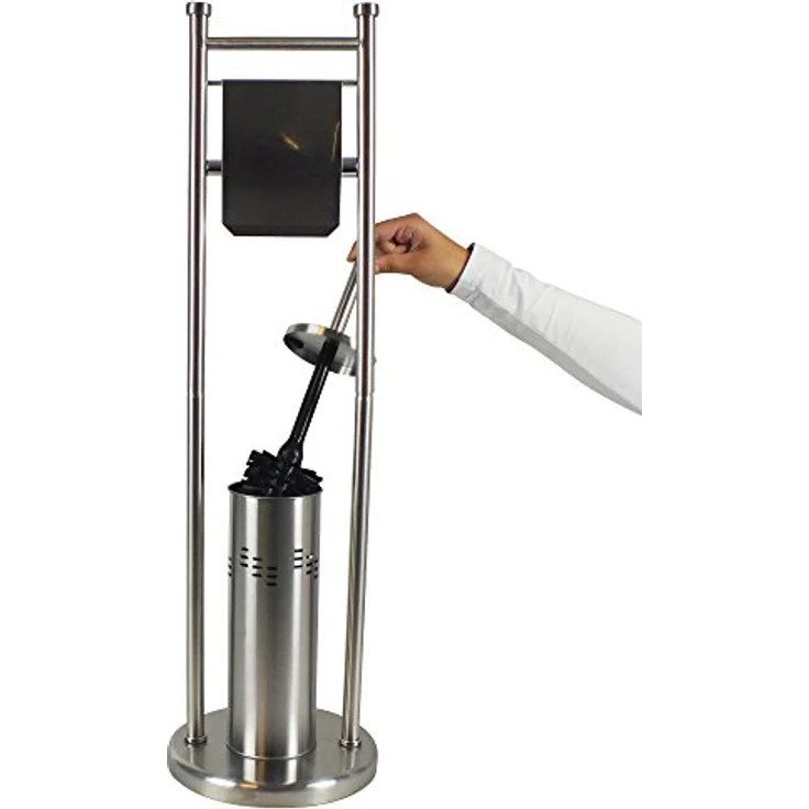 Kela 22492, WC-Bürstenbehälter und Papierhalterung, Toilettengarnitur, Edelstahl, Swing, 77,5cm, Silber Matt – Bild 5