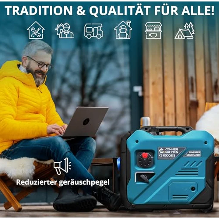 Könner & Söhnen KS 6000iE S Inverter Stromerzeuger Generator NotStromaggregat 5500 Watt, mit LED-Anzeige 6-in-1, ECO-Modu – Bild 9