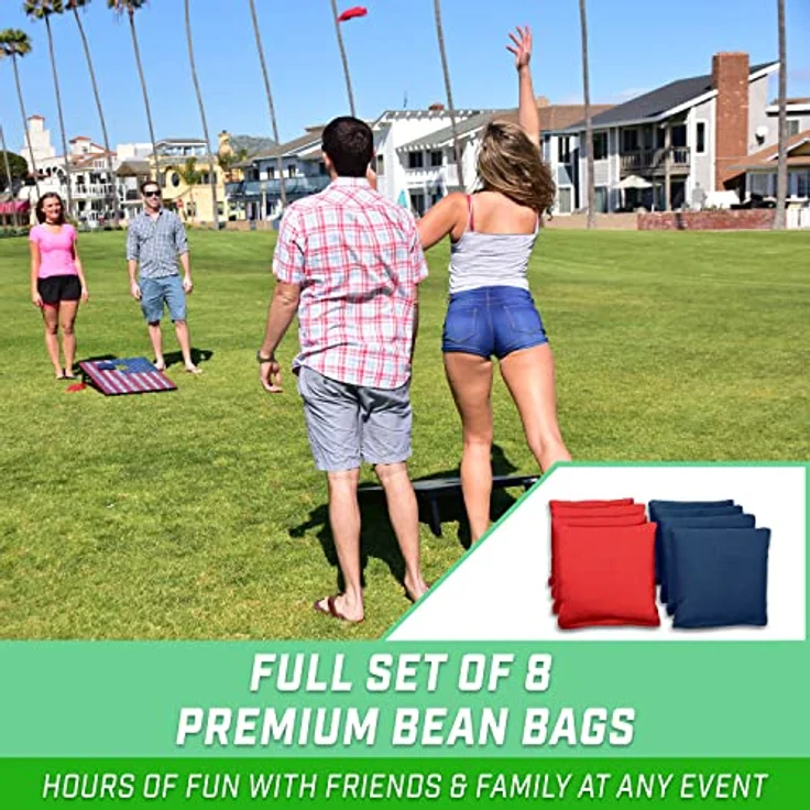 GoSports Classic Cornhole Set - Includes 8 Bean Bags, Travel Case and Game Rules (Choose Between Classic, American Flag, and Football Designs) - Preisvergleich – Bild 4
