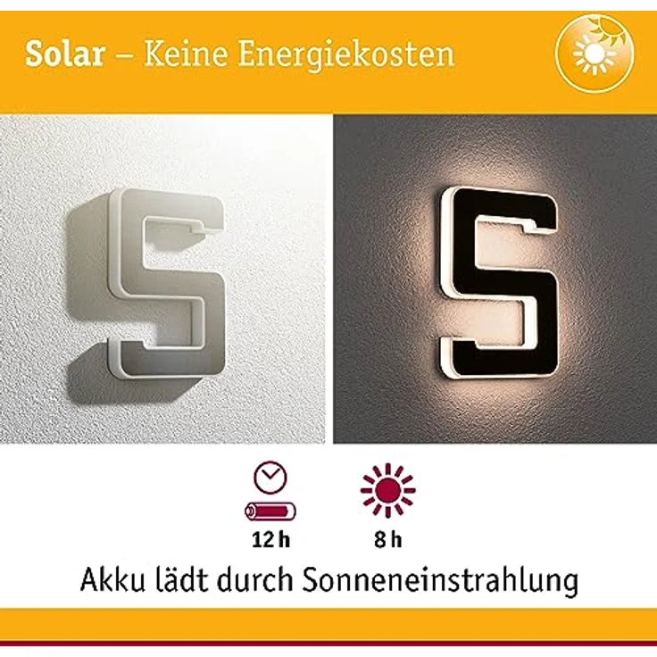 Paulmann Outdoor Solar Hausnummer 5 3000K IP44 Akku wechselbar – Bild 2