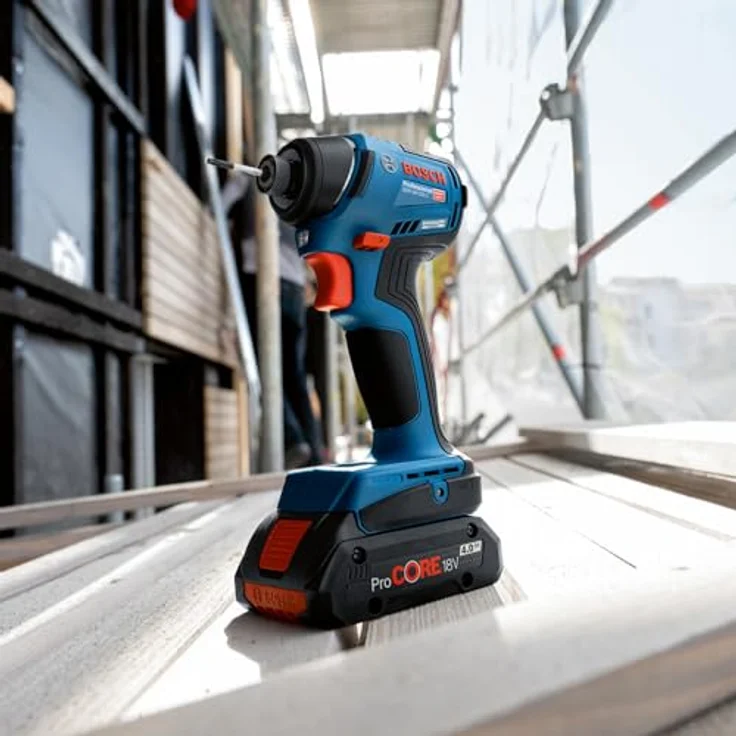 Bosch Professional 18V System Akku Drehschlagschrauber GDR 18V-220 C, bürstenloser Motor, 220 Nm Durchzugskraft, inkl 2x 5.0Ah Akku, Ladegerät GAL 18V-40, Connectivity-Modul, L-BOXX – Bild 3