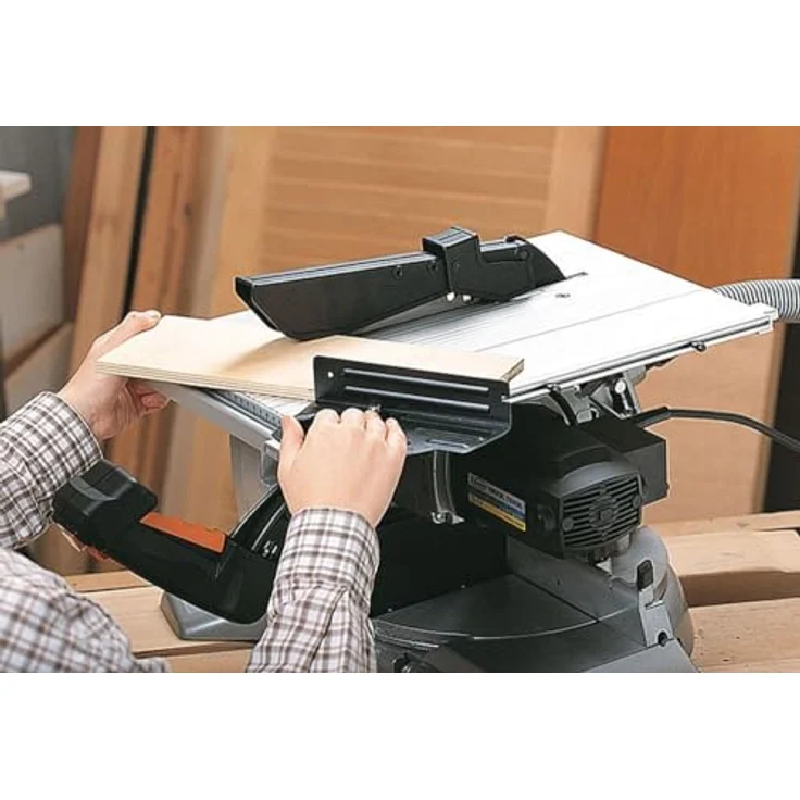 Virutex TM33W Tisch-Kappgehrungssäge, präzise und tragbare Maschine für Schnitte bis 200 x 45 mm, neigbar 0-45° und beidseitig schwenkbar, inkl. patentierter Motorbremse und Sicherheitssteuerung – Bild 4