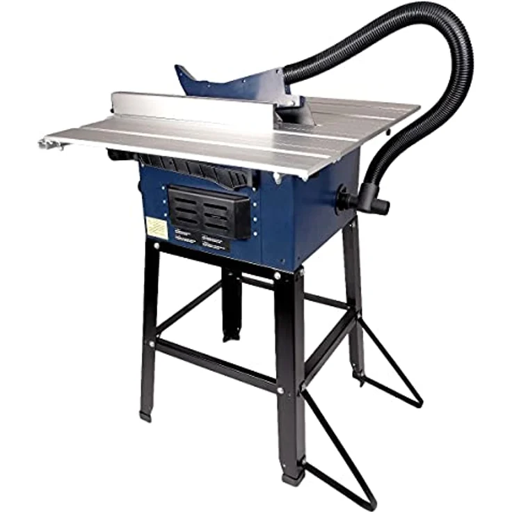 FERM Tischkreissäge 250mm - 1800 Watt - Ausziehbare Aluminium Arbeitstisch - Vakuum-Adapter - Winkelanschlag und Parallelführung - Inkl. T40 (TCT) Sägeblatt – Bild 5