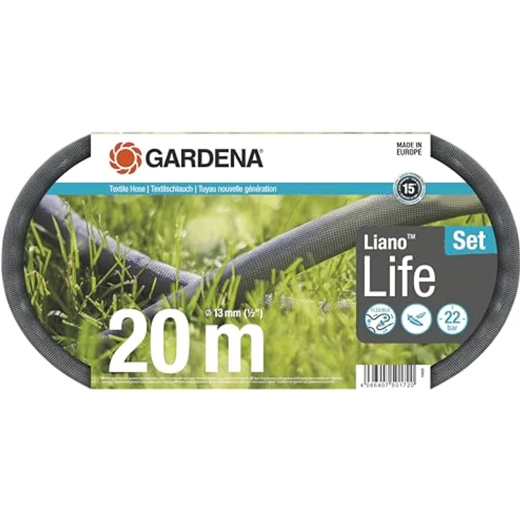 Gardena Textilschlauch Liano Life 1/2", 20 m Set