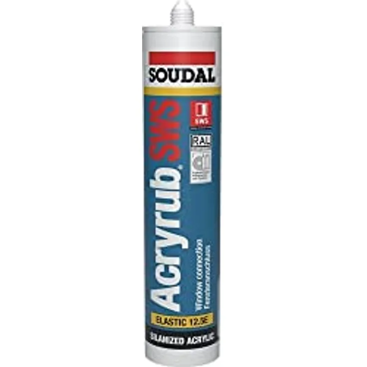Soudal Acryrub SWS, 310ml, weiss - Hochwertige Acryldichtmasse, elastisch und wasserfest