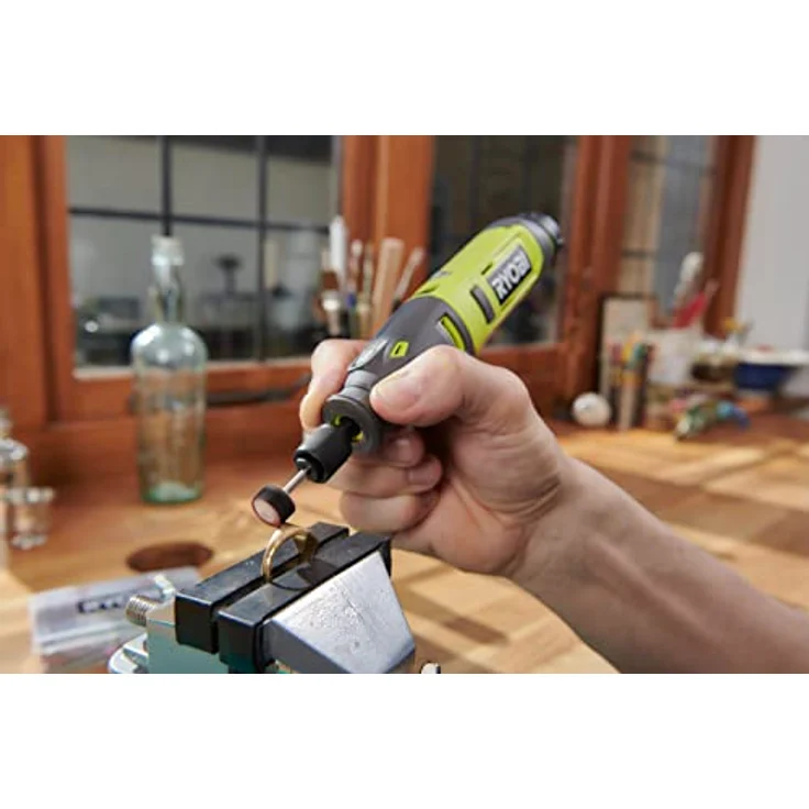RYOBI - 4 V Mini-Multifunktionswerkzeug RRT4-120GA15-5000-25.000 U/min - werkzeugloser Zubehörwechsel - USB C Kabel - Lieferung mit 15 Zubehörteilen – Bild 5