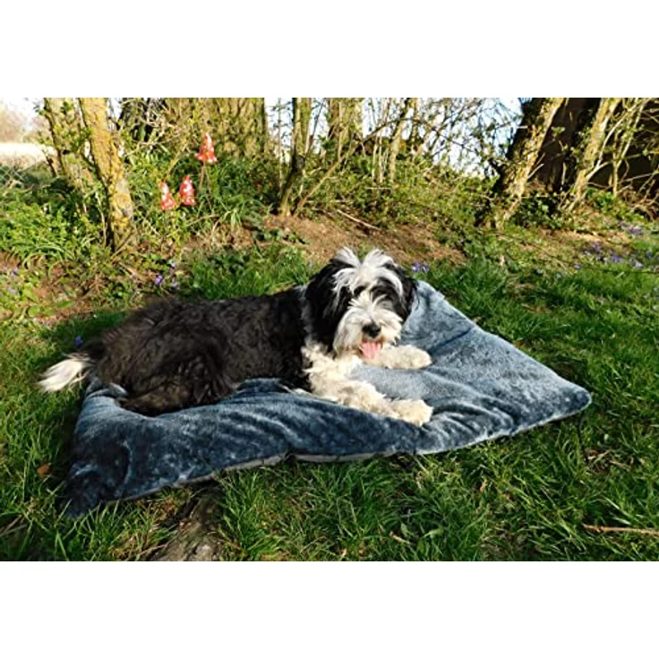 ZOLLNER Hundebett Hundekissen 60x90 cm, aus Polyester, waschbar, tragbar, grau – Bild 5