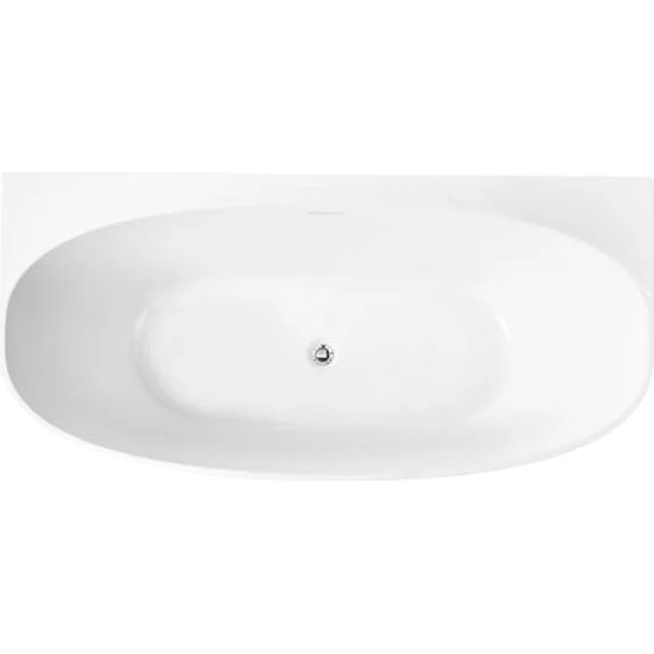 Beliani Badewanne Parnaiba, 280 l, 170 cm, 80 cm, klassisches weißes Acryl, wandmontierbar, platzsparend – Bild 8