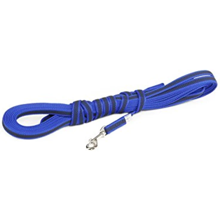 Julius-K9 Gummierte Leine mit Schlaufe Blau - Grau Grösse 3 (3, Hund), Halsband + Leine - Strapazierfähige Hundeleine mit Gummifasern – Bild 1