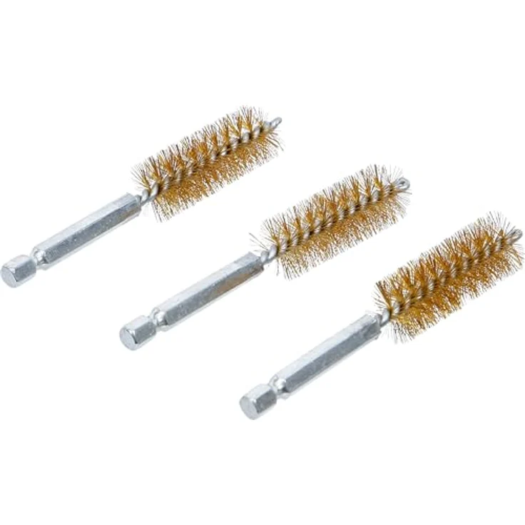 BGS 3078-17-M | Messingbürste | 3-tlg. | 17 mm | Antrieb Außensechskant 6,3 mm (1-4'') | Loch-Drahtbürsten | für BGS 3078 – Bild 3