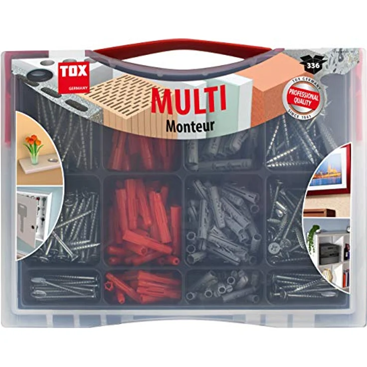 TOX Sortiment Monteur Multi, 336-tlg. mit Allzweckdübel TRI und Spreizdübel Barracuda, ø 5, 6 und 8 mm, ideal für Beton und Vollstein – Bild 3