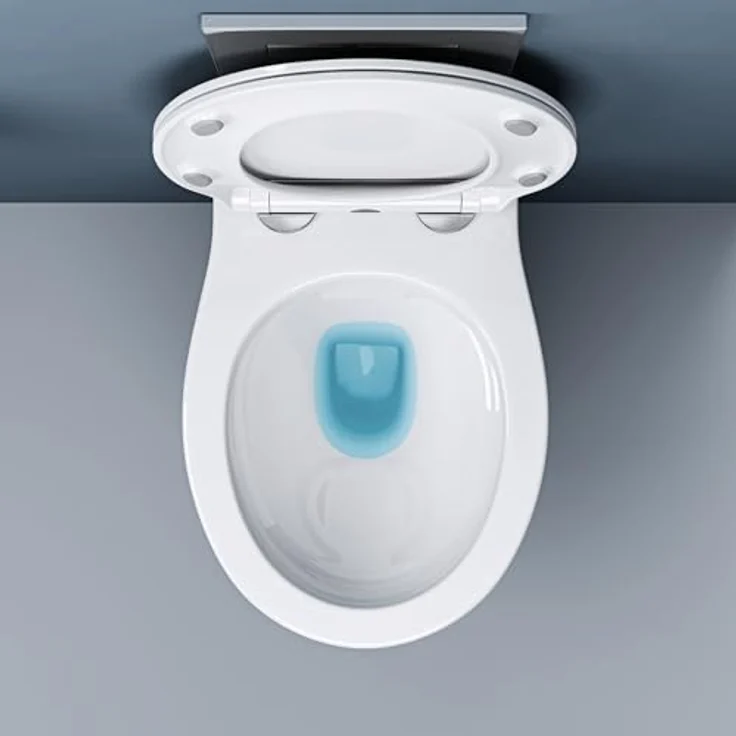 doporro Hänge-WC Hänge-Toilette mit Tiefspüler inkl. Soft-Close Absenkautomatik weiß aus Keramik Powerflush-Technologie Aachen126 – Bild 5