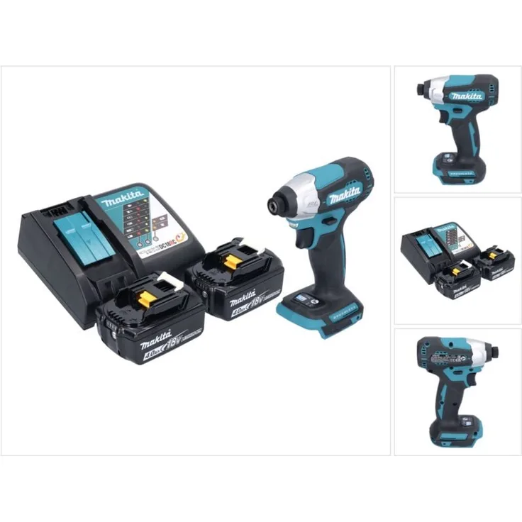 Makita DTD 157 RM, Akku Schlagschrauber 18 V, 140 Nm, 1/4" Brushless, inkl. 2x Akku 4,0 Ah und Ladegerät