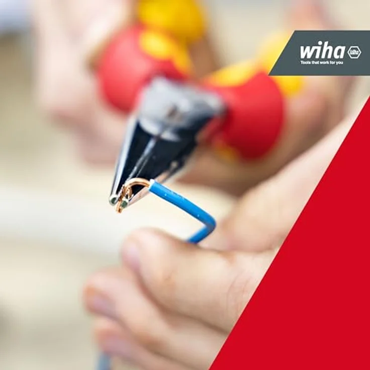 Wiha Flachrundzange Professional electric mit Schneide gerade Form (26720) 160 mm Zange für Elektriker, VDE geprüft, stückgeprüft, stabil und robust – Bild 5