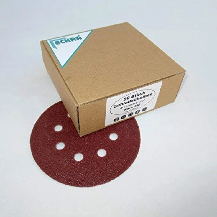 ECKRA 100 Schleifscheiben 125 mm mit Klett 8 Loch, Sortierung P40 bis P220, hohe Qualität – Bild 1