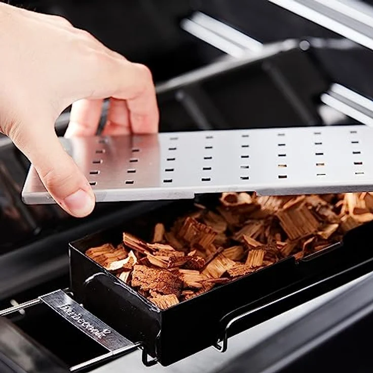 Räucherbox Edelstahl für Räucher-Chips verleiht Fleisch Fisch Rauch-Auroma Universal geeignet Holzkohlegrill Gas-Grill – Bild 6
