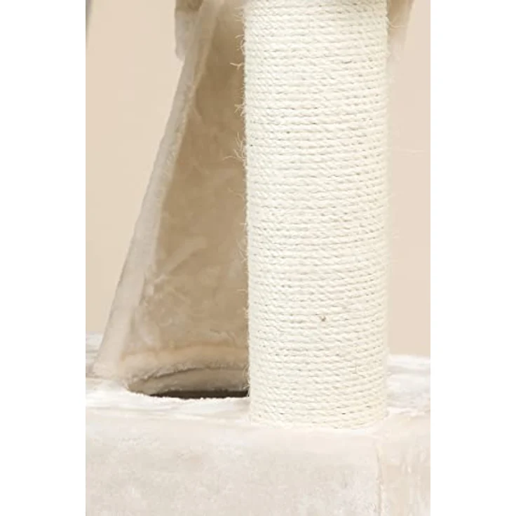 RHRQUALITY Kratzbaum Kilimandjaro de Luxe für große Katzen mit Ø 12cm Sisalstamme - großer Liegefläche & Hängematte für Katzen - der perfekte Spielplatz für Ihren Katzenfreund (Beige) - Preisvergleich – Bild 4