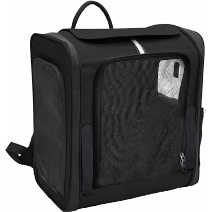 Nobby Rucksack TAHO schwarz 34 x 23 x 38 cm, strapazierfähige Mikrofaser, abwaschbar, für Tiere bis ca. 8 kg