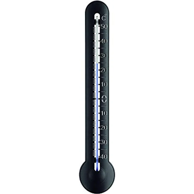 TFA Dostmann TFA 12,3048 – Innen und Außen Thermometer aus Kunststoff, schwarz/Silberprägung – Bild 2