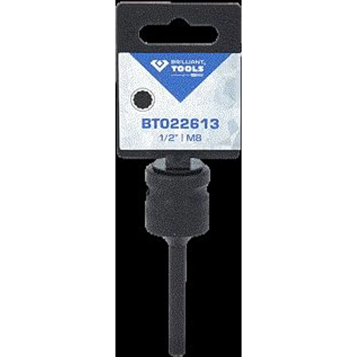 Brilliant Tools XZN Kraft-Bit-Stecknuss M8, 1/2" Innenvierkant-Antrieb, Chrom-Molybdän-Stahl, phosphatiert, 78 mm Länge – Bild 8