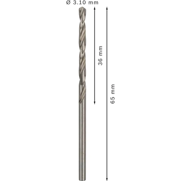Bosch Professional Metallbohrer HSS-G geschliffen (10 Stück, Ø 3,1 mm) - Preisvergleich – Bild 3