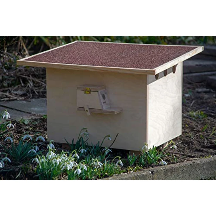 Luxus-INSEKTENHOTELS 28275e Großer Hummelnistkasten - Hummelhaus aus Holz - Hummelkasten inkl Nistmaterial - Hummelhotel mit Bitumendach - Insektenhotel - Natur - 51 x 43 x 36 cm - Preisvergleich – Bild 4