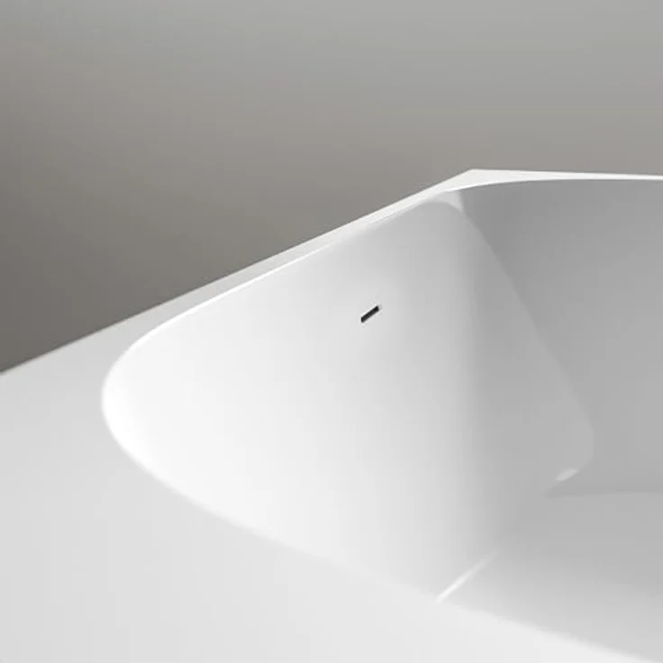 Bernstein NOVA CORNER L, Freistehende Badewanne aus hochglanzweißem Acryl, 170x78 cm, linksseitiger Einbau, doppelwandige Bauweise, komfortable Rückenschräge, mittiger Pop-up-Ablauf – Bild 5