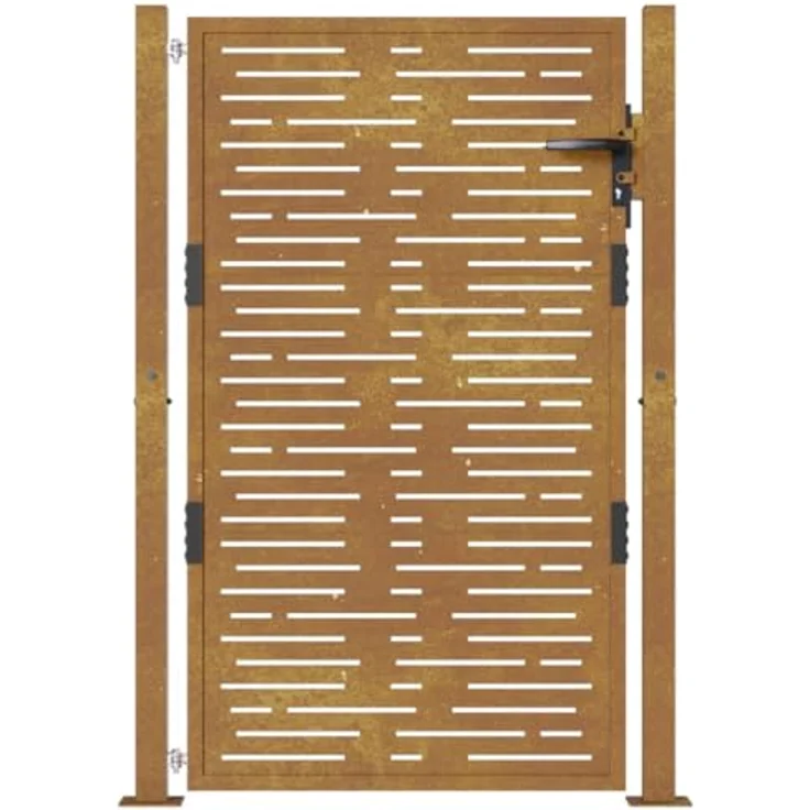 vidaXL Gartentor aus Cortenstahl, Rostig, abschließbar - 105 x 130 cm – Bild 5