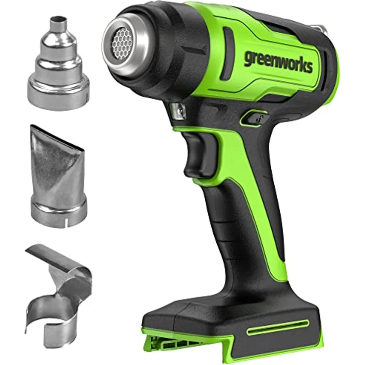 Greenworks G24HG Akku Heißluftpistole, schnelles Aufheizen in 9 Sekunden, 200L/Min 2 Stufen, 3 Düsen, ohne 24V Akku & Ladegerät, 3 Jahre Garantie – Bild 1